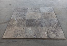 Travertine Silver , Filled & Honed